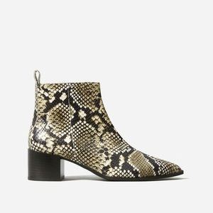 Everlane Black / White Snakeskin Boots - Size 7 - Made in Italy